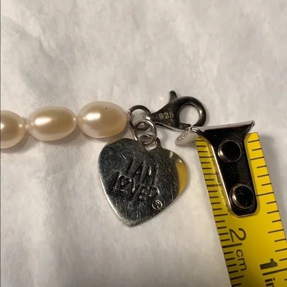 Carolyn Pollack Silver/Pearls I am loved charm